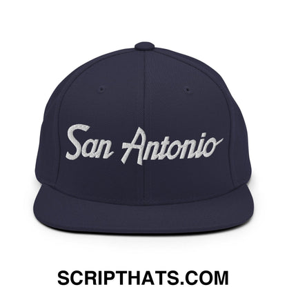 San Antonio Script Snapback Hat Navy