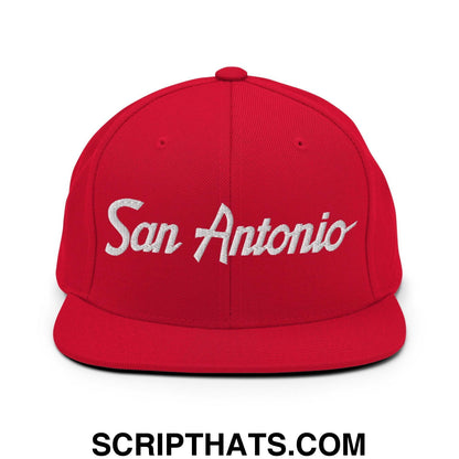 San Antonio Script Snapback Hat Red