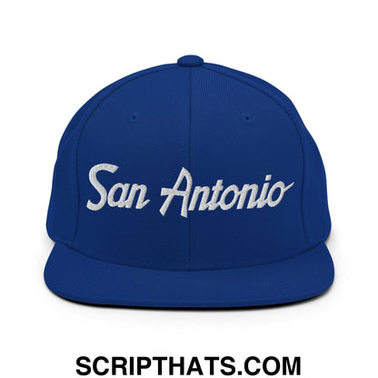 San Antonio Script Snapback Hat Royal Blue