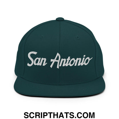 San Antonio Script Snapback Hat Spruce