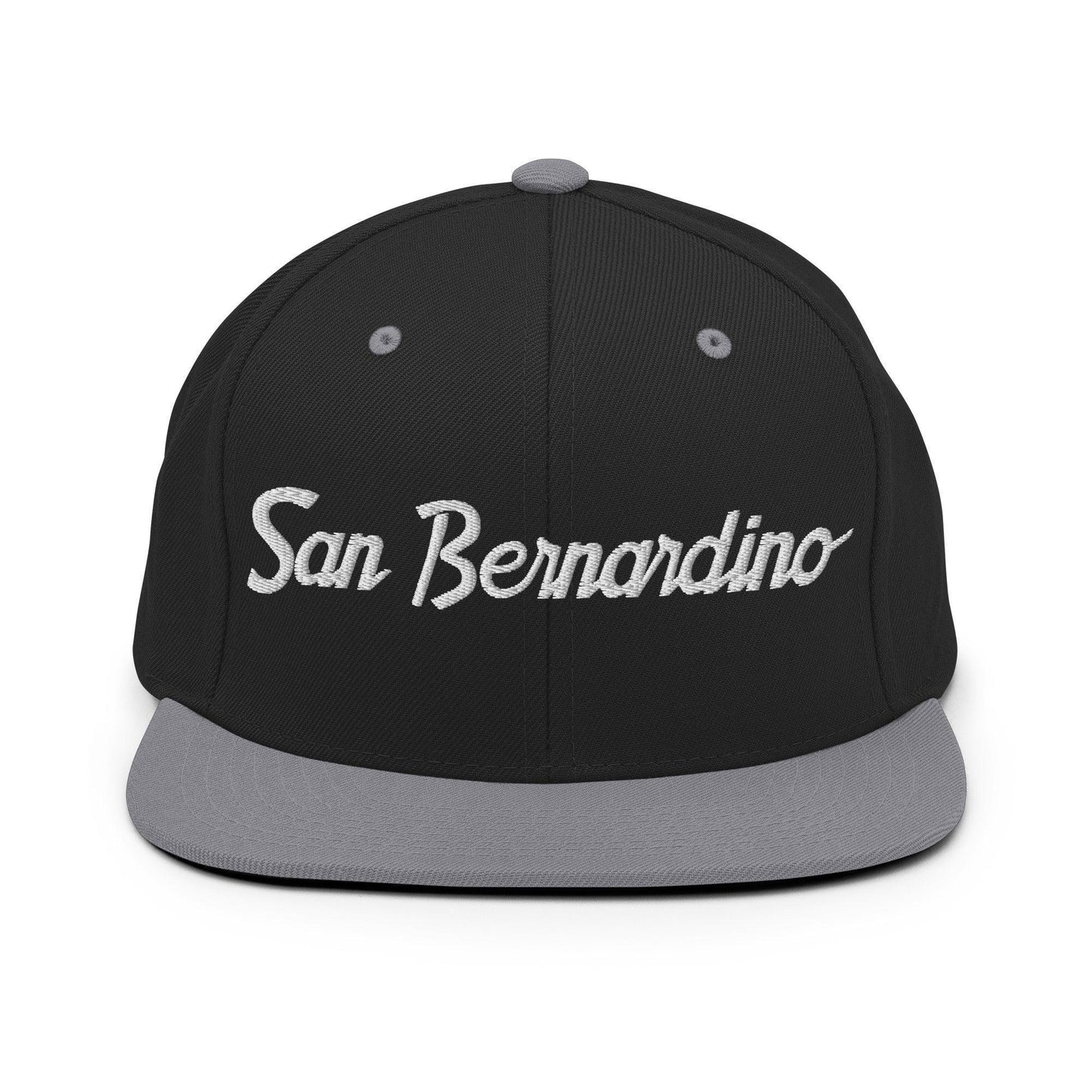 San Bernardino Script Snapback Hat Black/ Silver