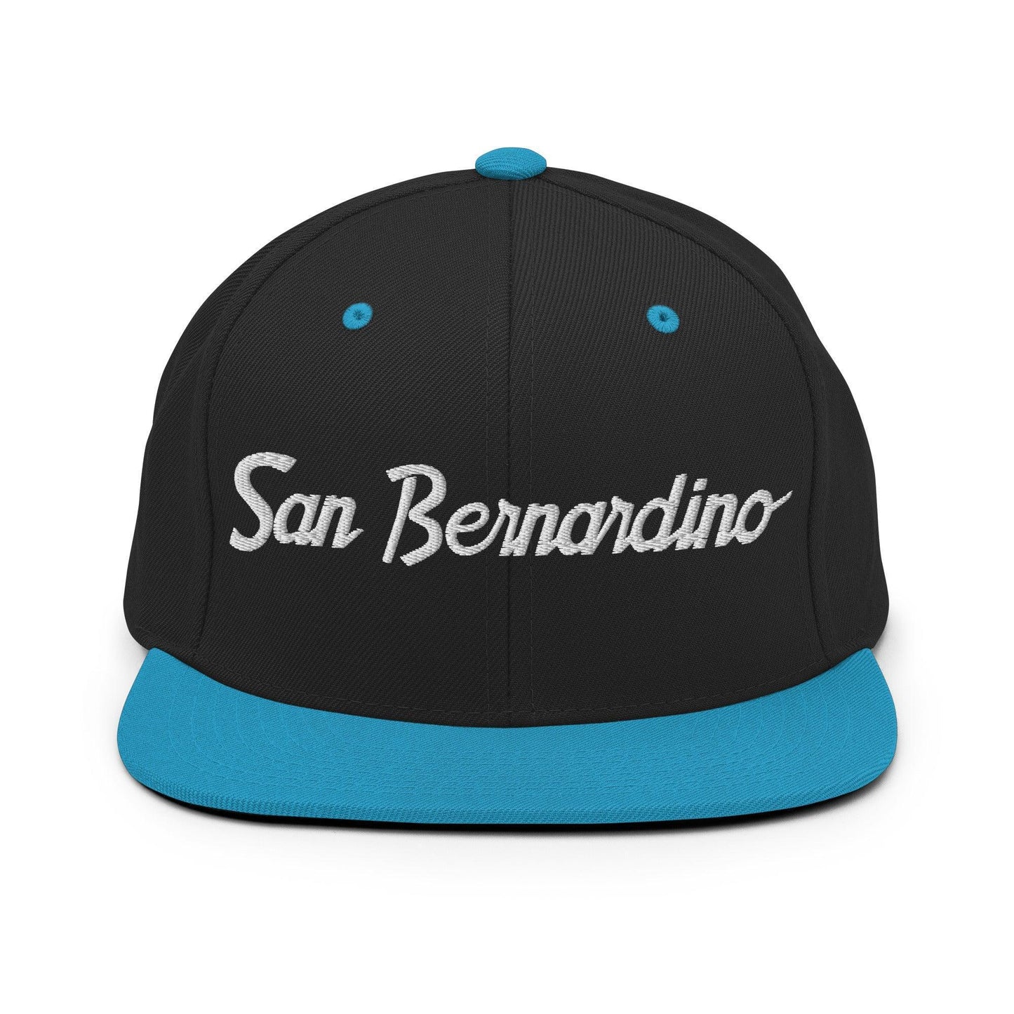 San Bernardino Script Snapback Hat Black/ Teal