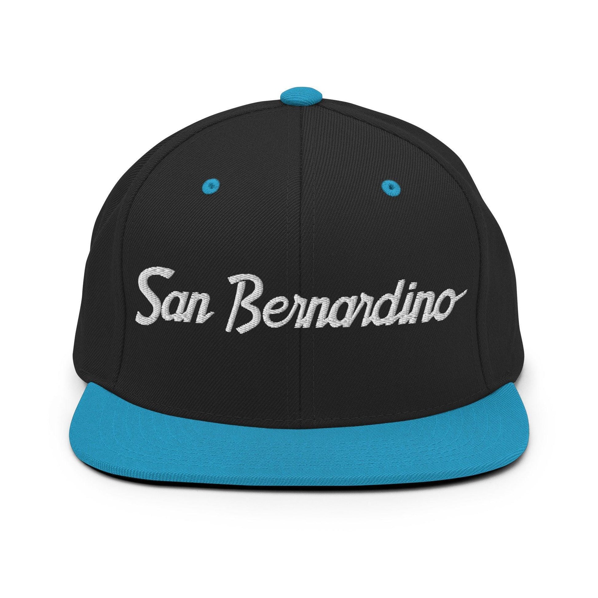 San Bernardino Script Snapback Hat Black/ Teal
