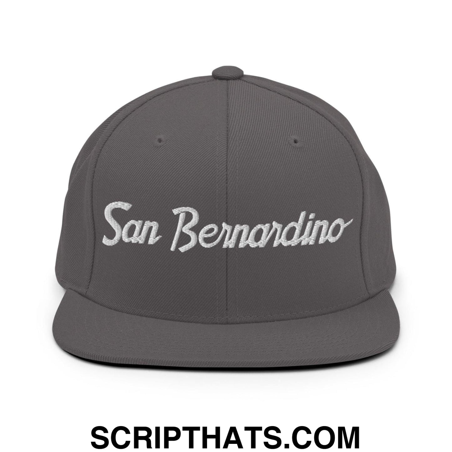 San Bernardino Script Snapback Hat Dark Grey