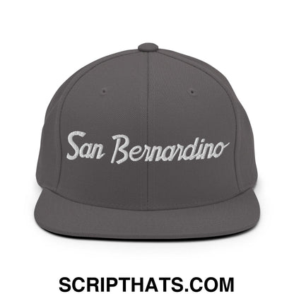 San Bernardino Script Snapback Hat Dark Grey