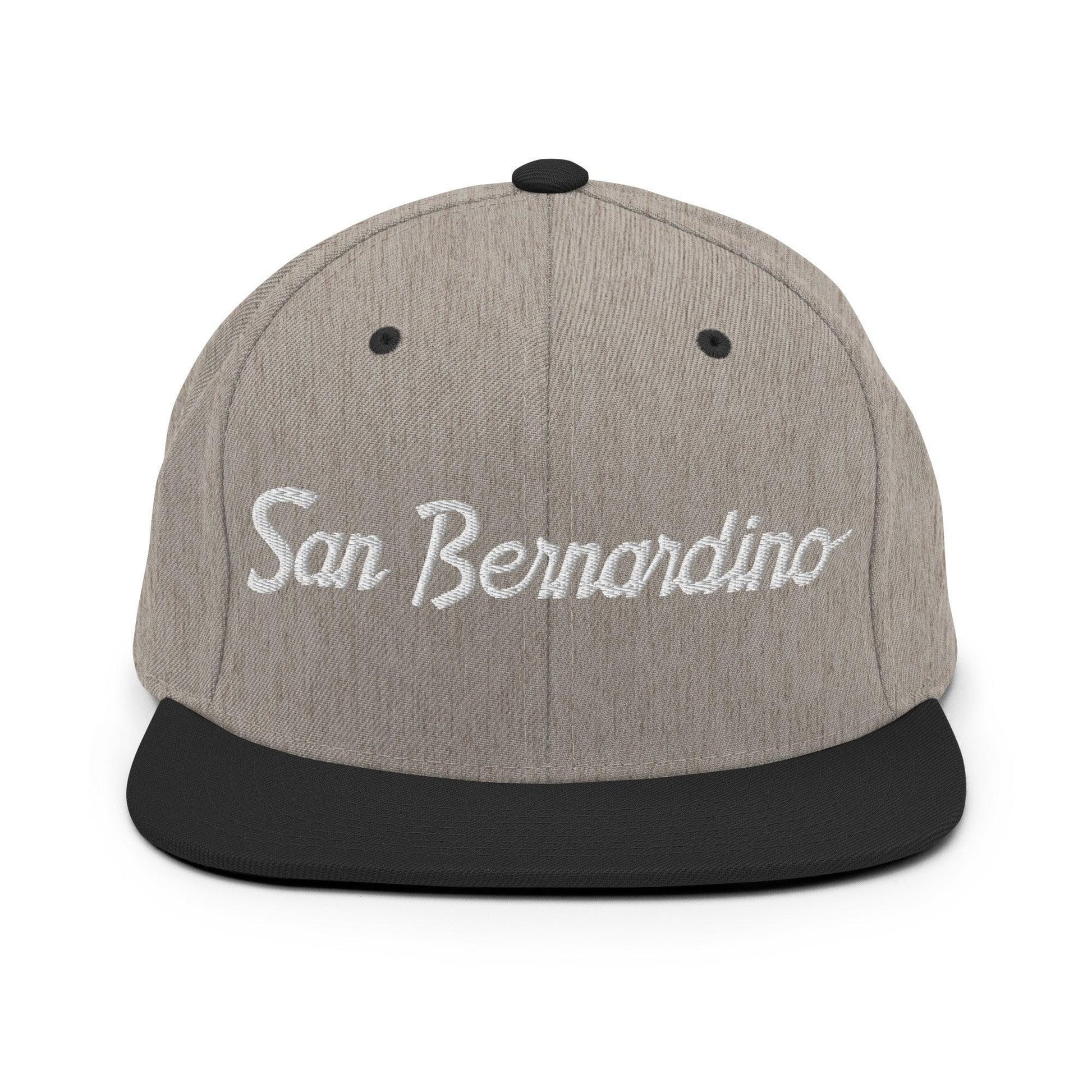 San Bernardino Script Snapback Hat Heather/Black