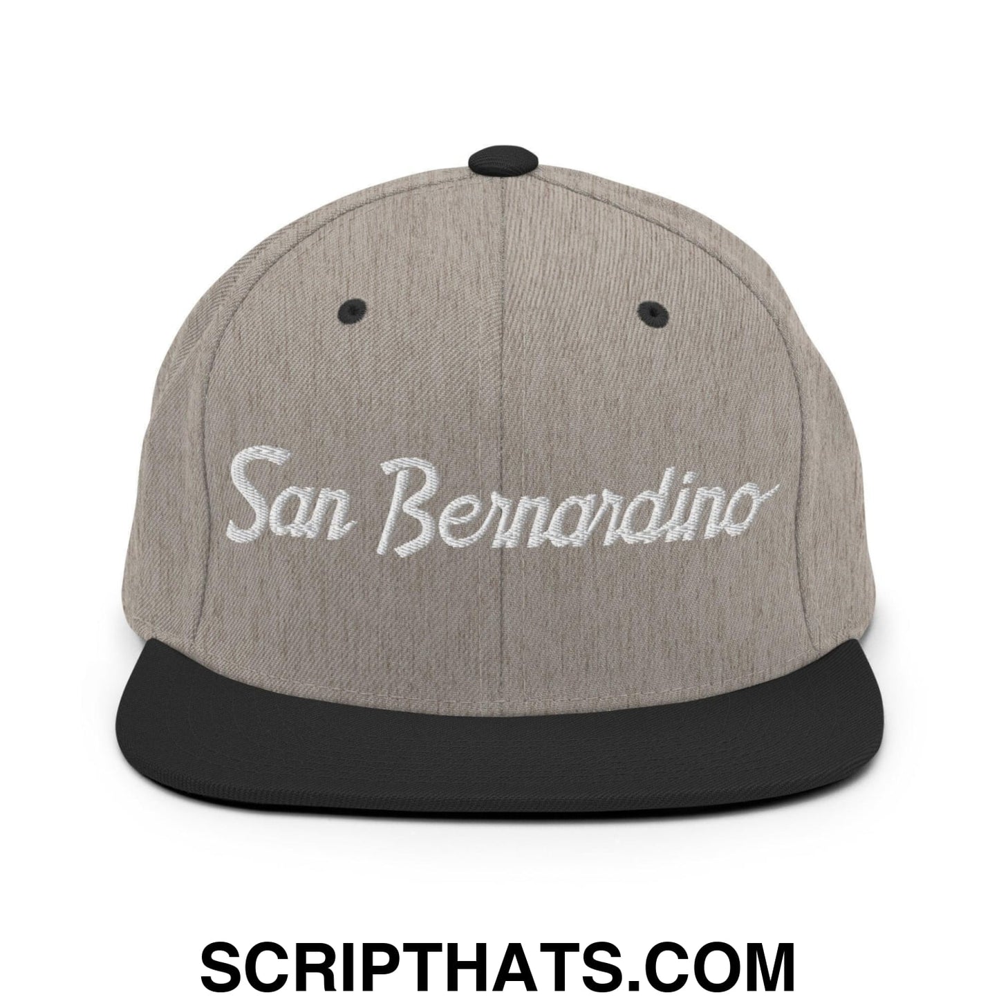 San Bernardino Script Snapback Hat Heather Black