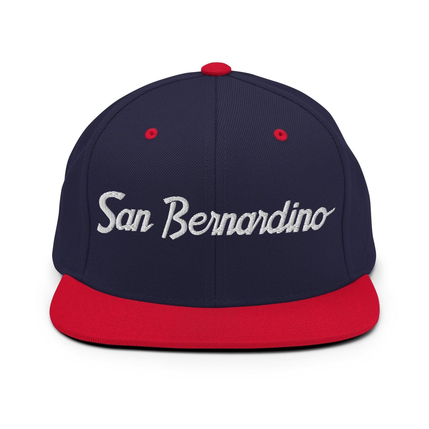 San Bernardino Script Snapback Hat Navy/ Red