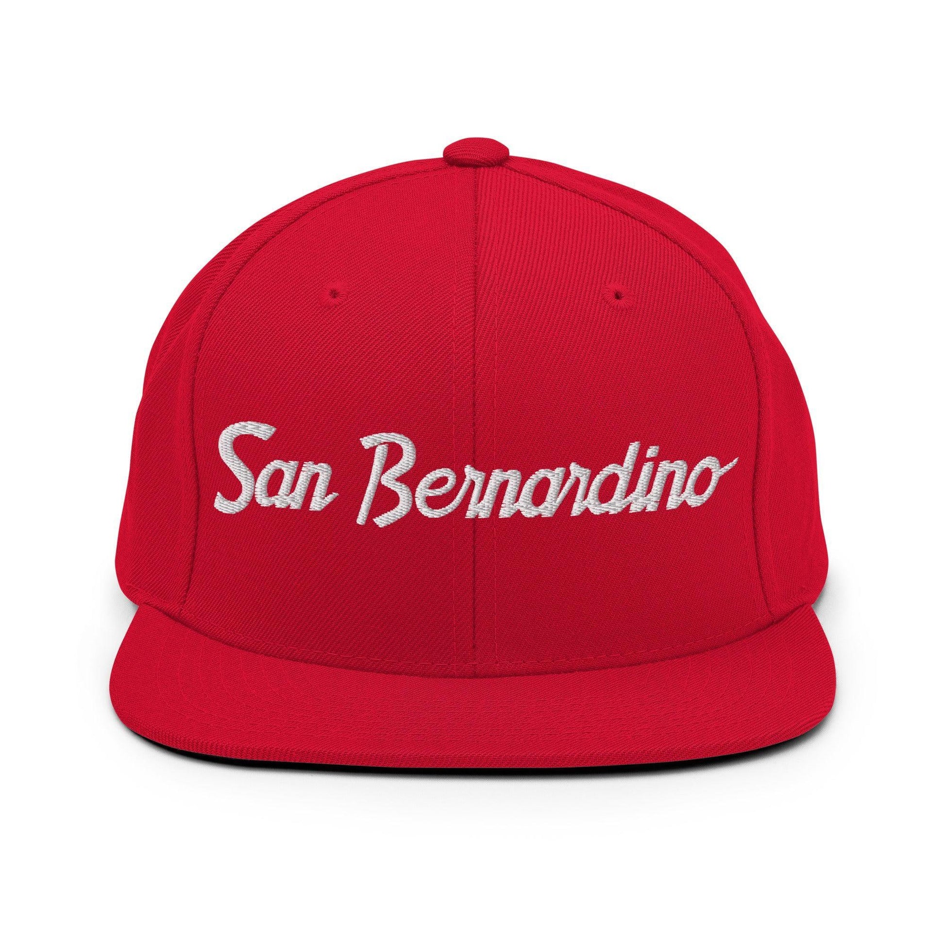 San Bernardino Script Snapback Hat Red