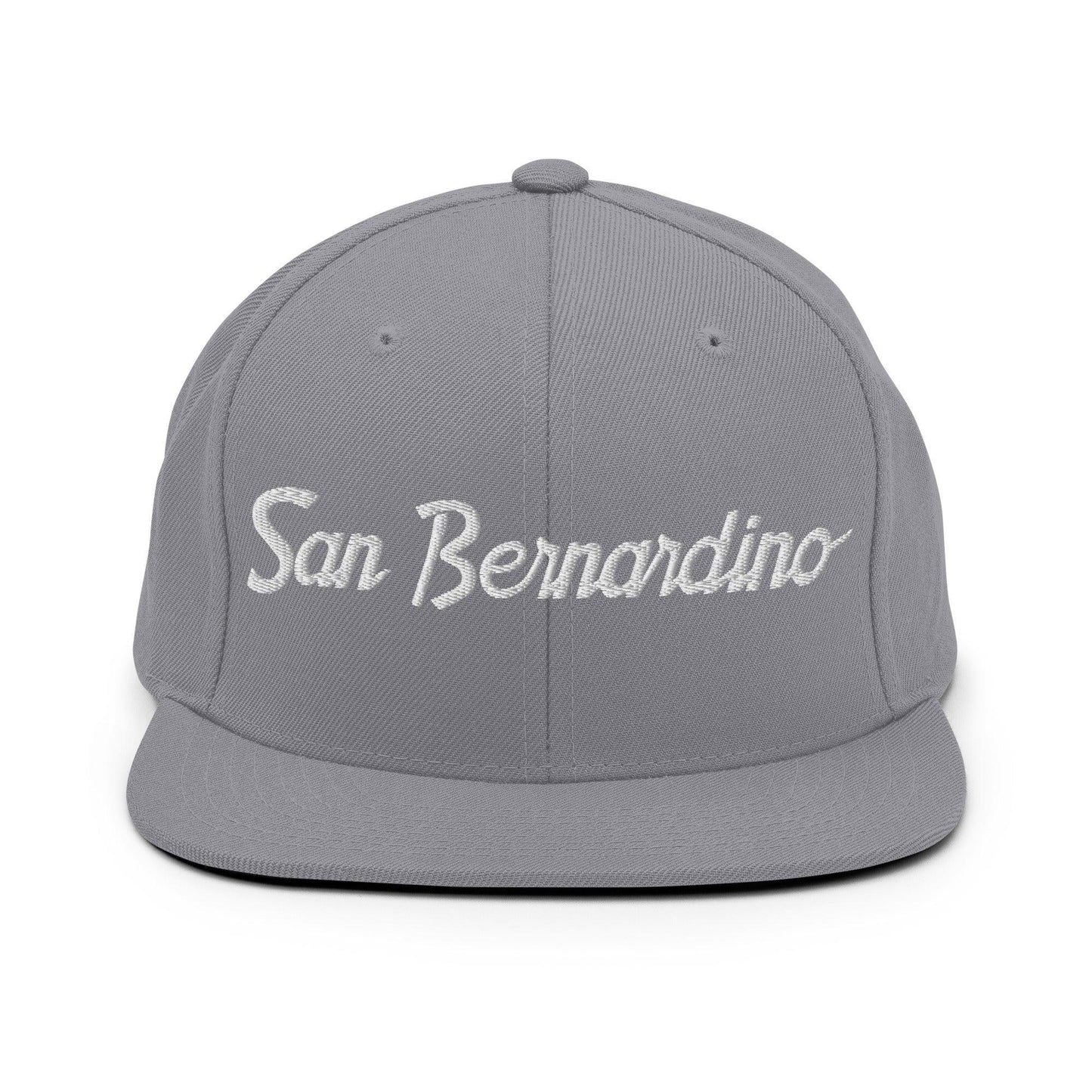 San Bernardino Script Snapback Hat Silver