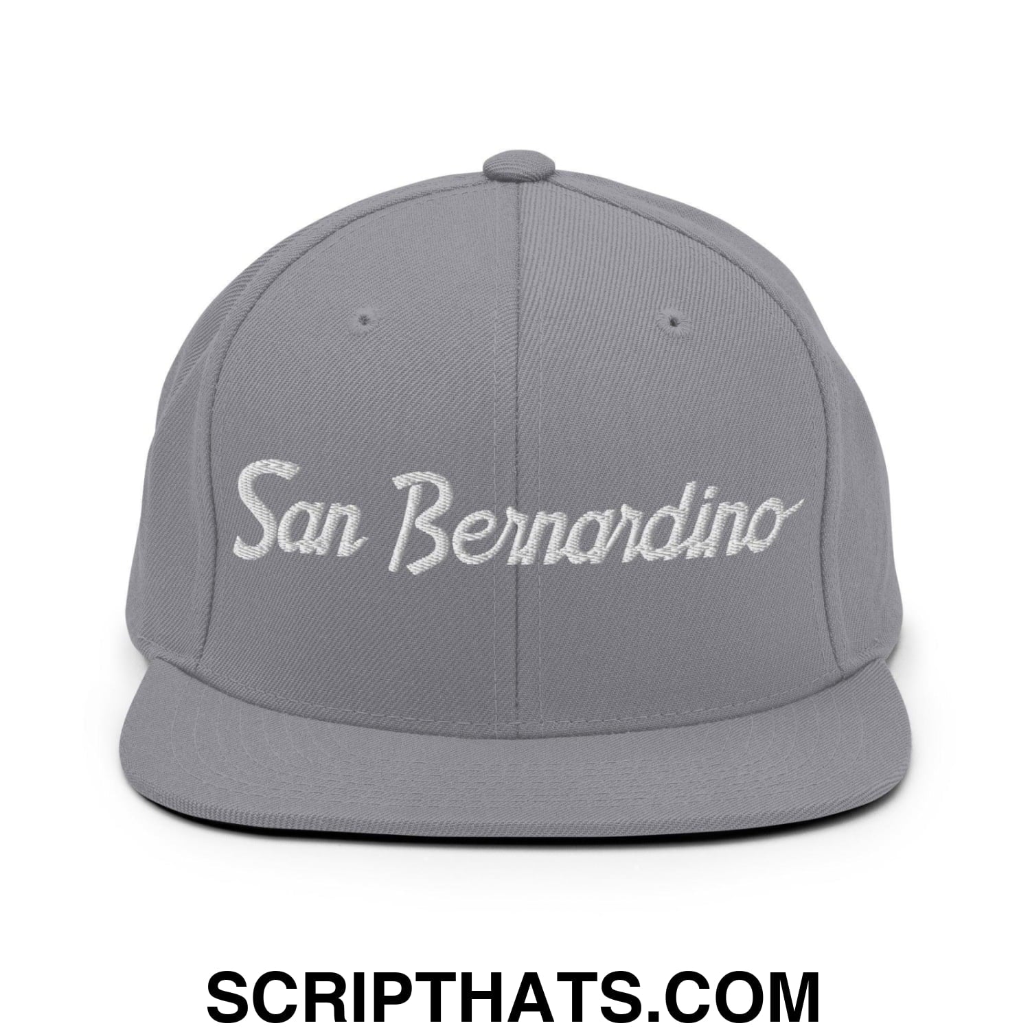 San Bernardino Script Snapback Hat Silver