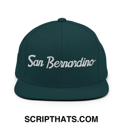 San Bernardino Script Snapback Hat Spruce