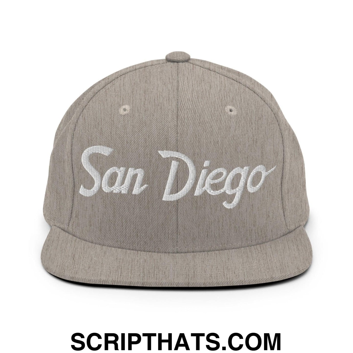 San Diego Script Snapback Hat Heather Grey