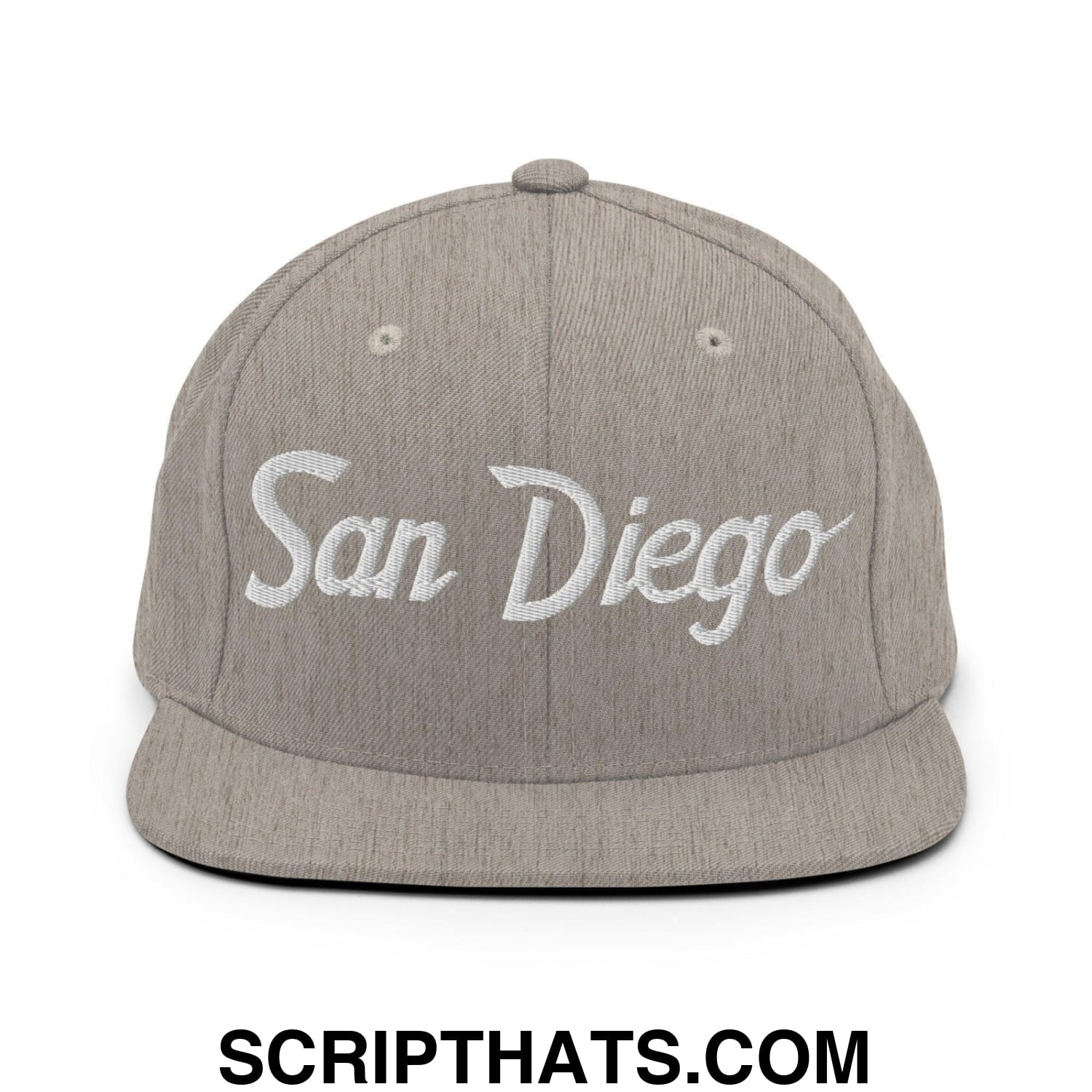 San Diego Script Snapback Hat Heather Grey
