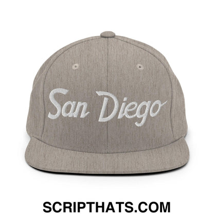 San Diego Script Snapback Hat Heather Grey
