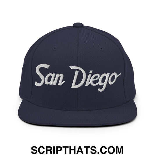 San Diego Script Snapback Hat Navy