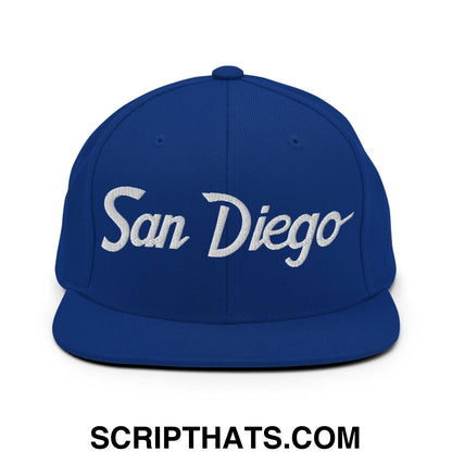 San Diego Script Snapback Hat Royal Blue