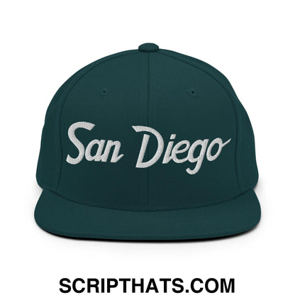San Diego Script Snapback Hat Spruce