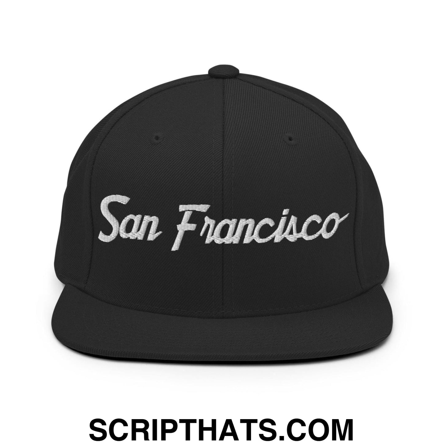San Francisco Script Snapback Hat Black