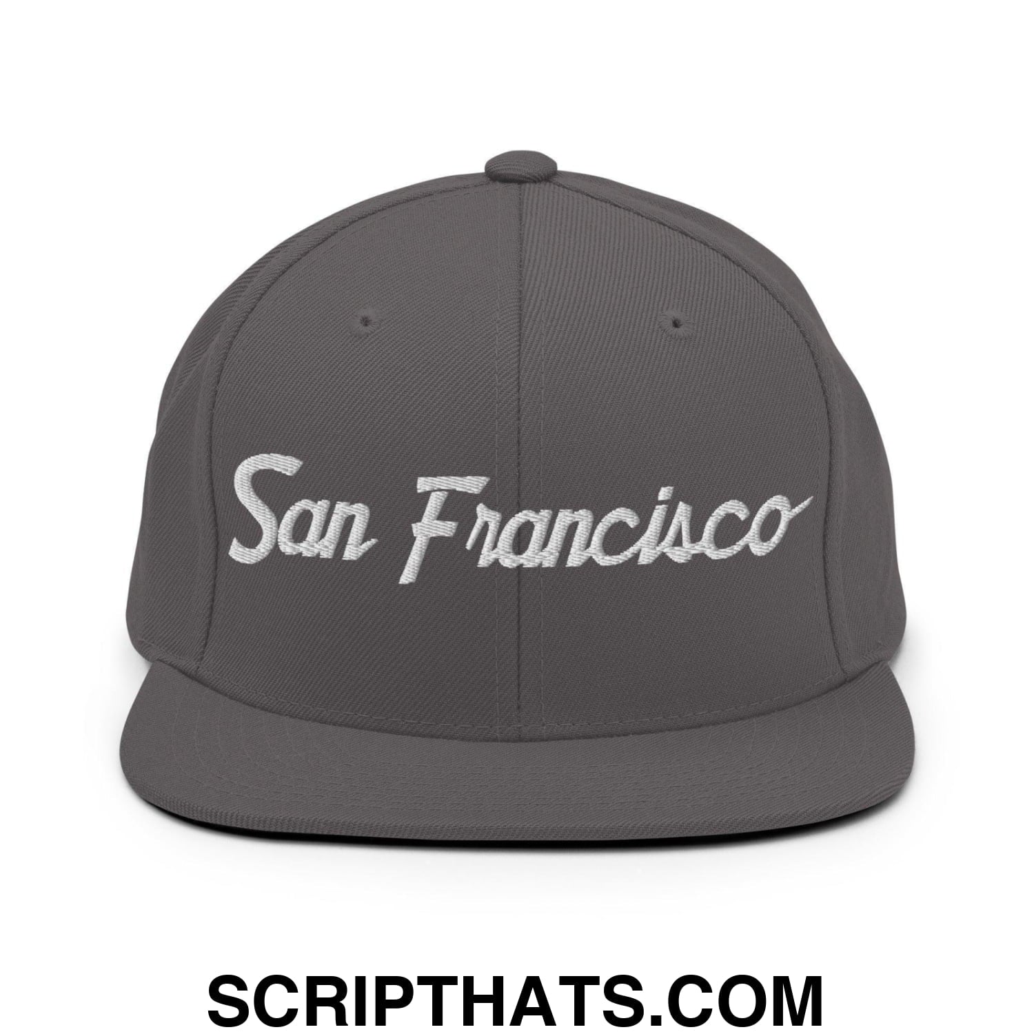 San Francisco Script Snapback Hat Dark Grey