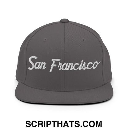 San Francisco Script Snapback Hat Dark Grey