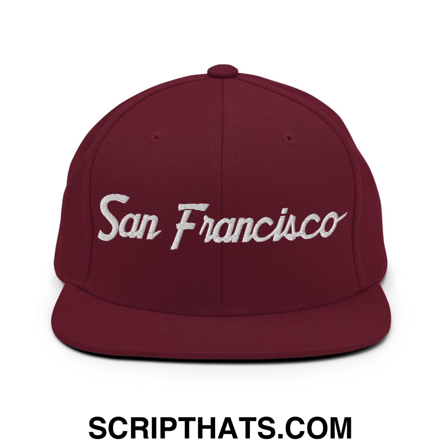 San Francisco Script Snapback Hat Maroon