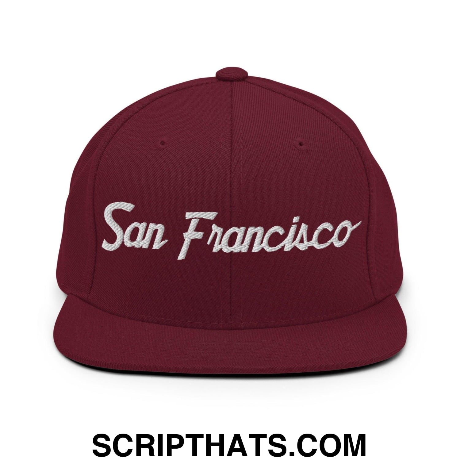 San Francisco Script Snapback Hat Maroon