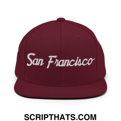 San Francisco Script Snapback Hat Maroon