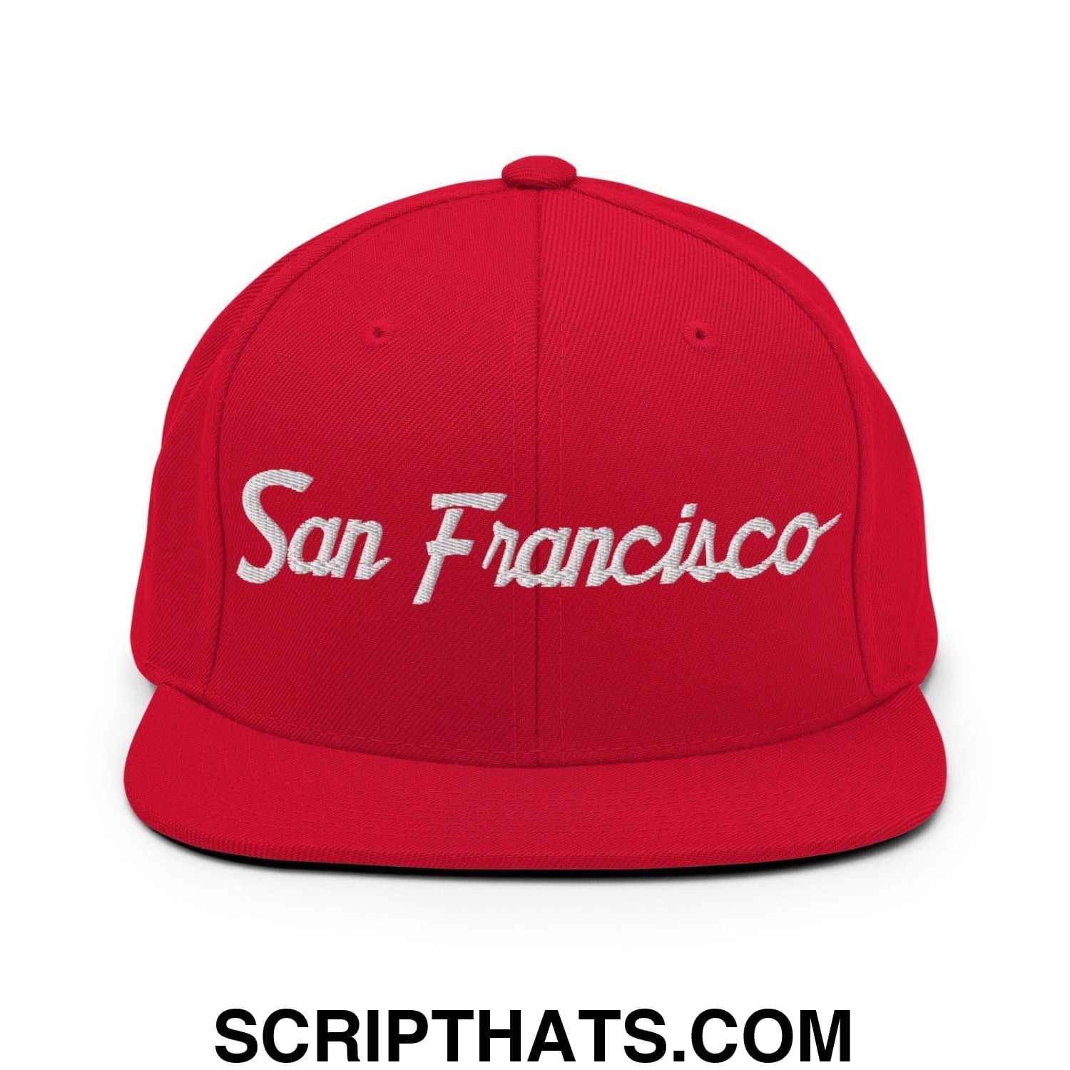 San Francisco Script Snapback Hat Red