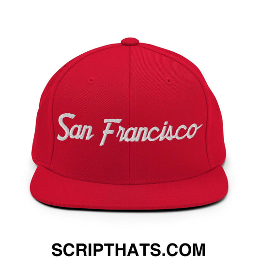 San Francisco Script Snapback Hat Red