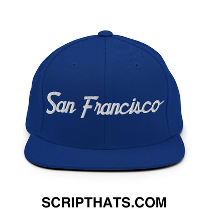 San Francisco Script Snapback Hat Royal Blue