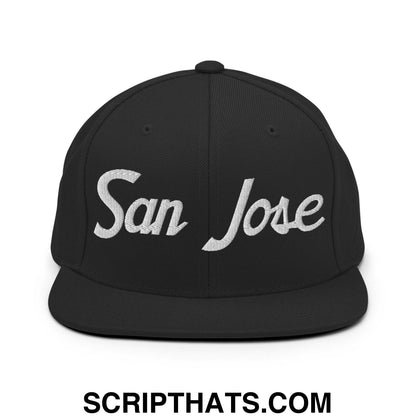 San Jose Script Snapback Hat Black