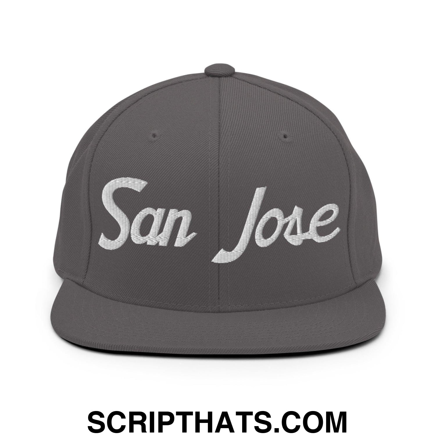 San Jose Script Snapback Hat Dark Grey