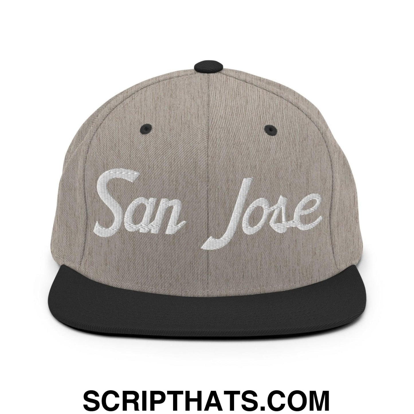 San Jose Script Snapback Hat Heather Black