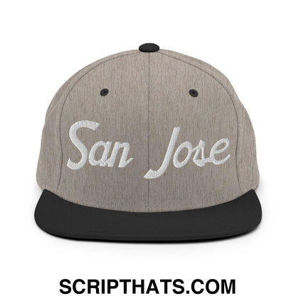 San Jose Script Snapback Hat Heather Black