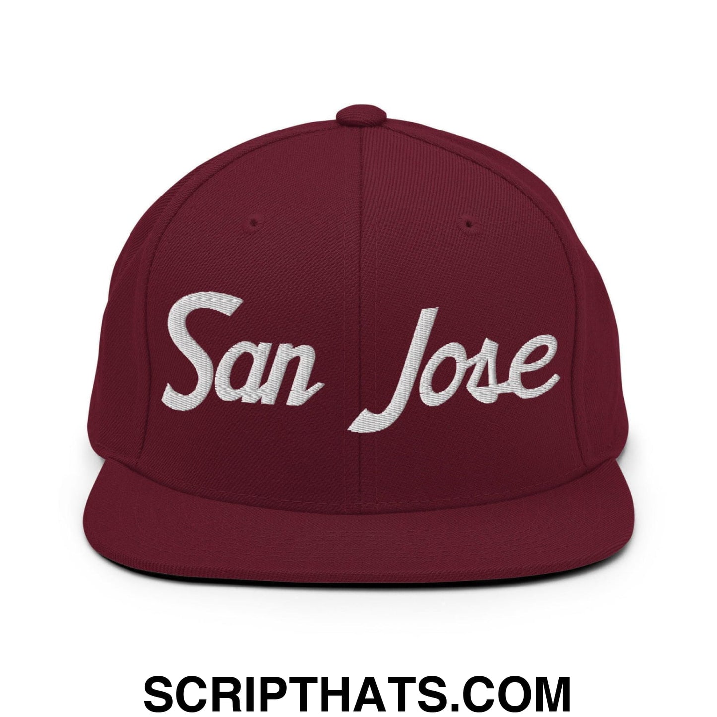 San Jose Script Snapback Hat Maroon