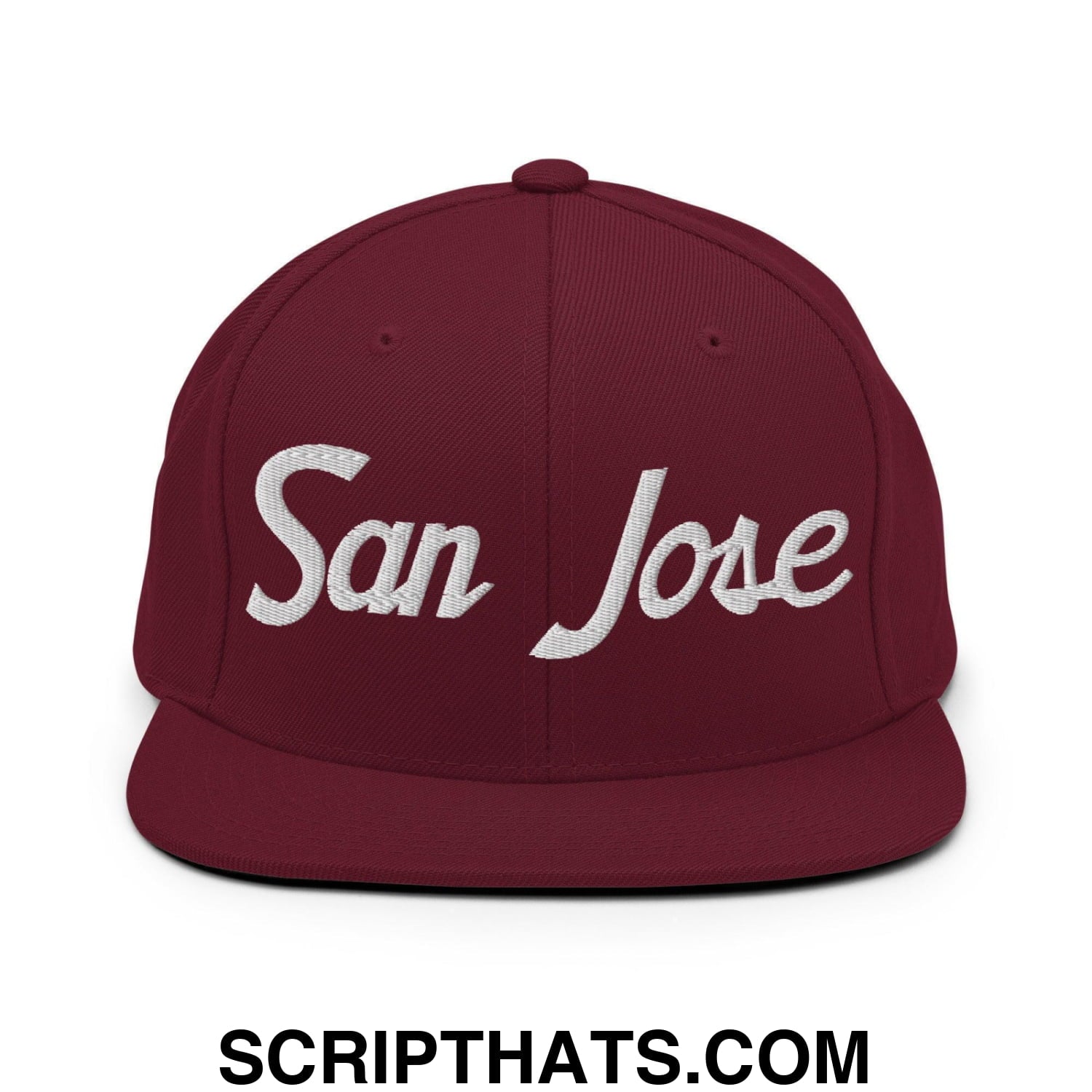 San Jose Script Snapback Hat Maroon