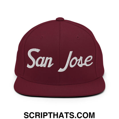 San Jose Script Snapback Hat Maroon