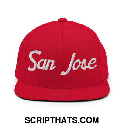 San Jose Script Snapback Hat Red