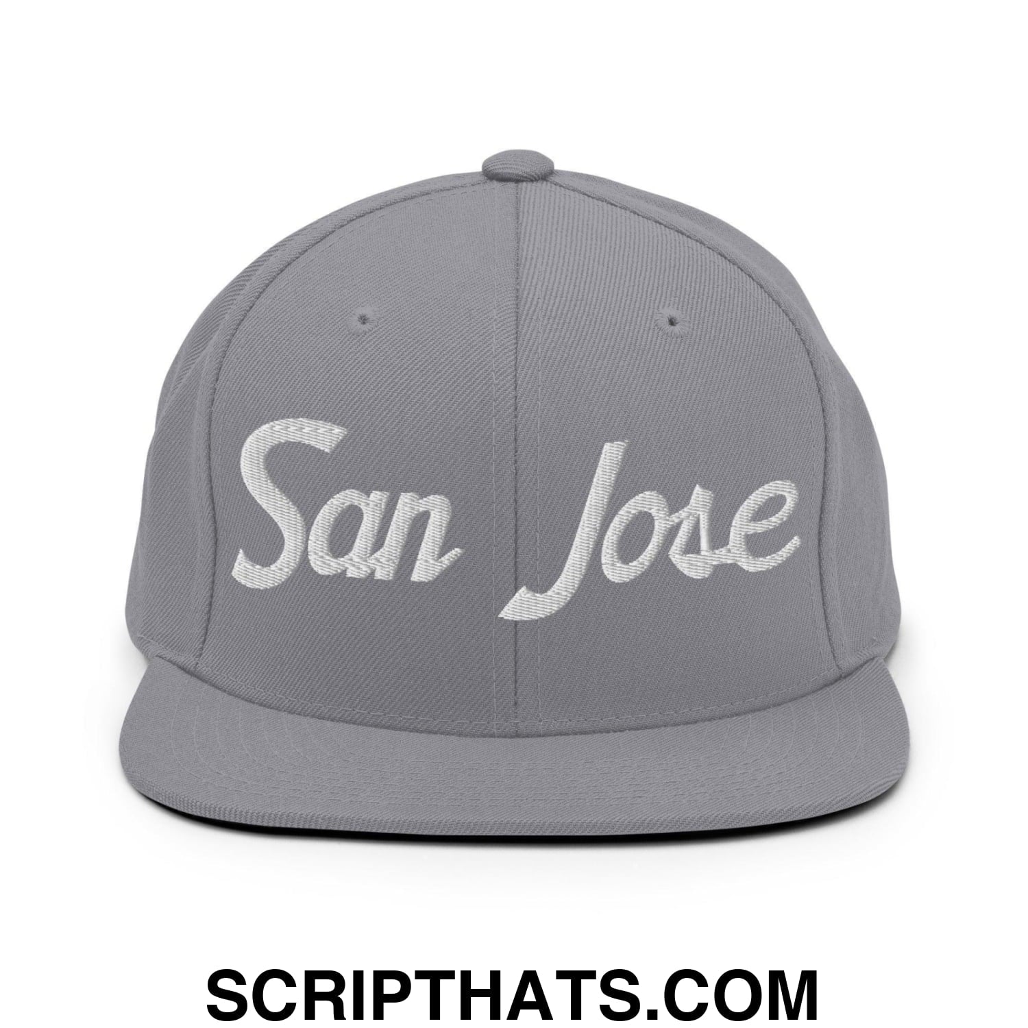 San Jose Script Snapback Hat Silver