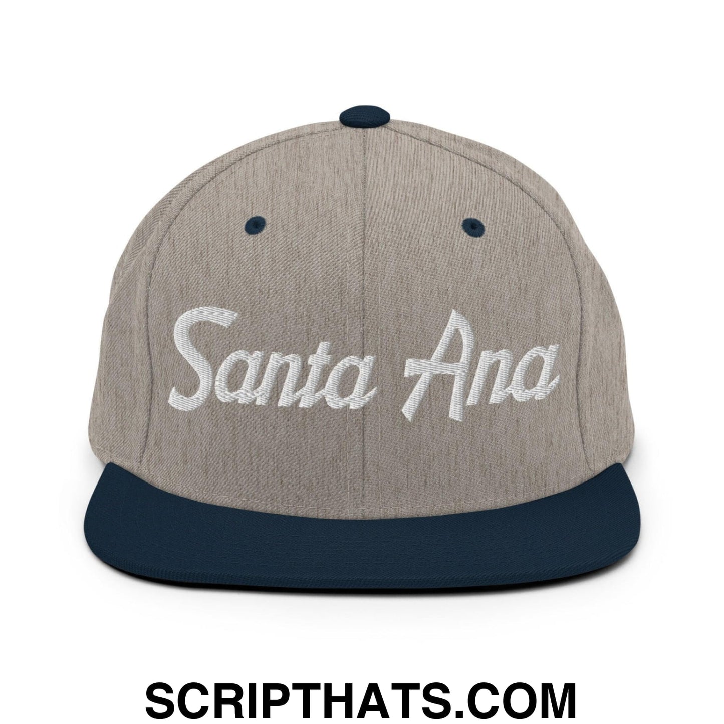 Santa Ana Script Snapback Hat Heather Grey
