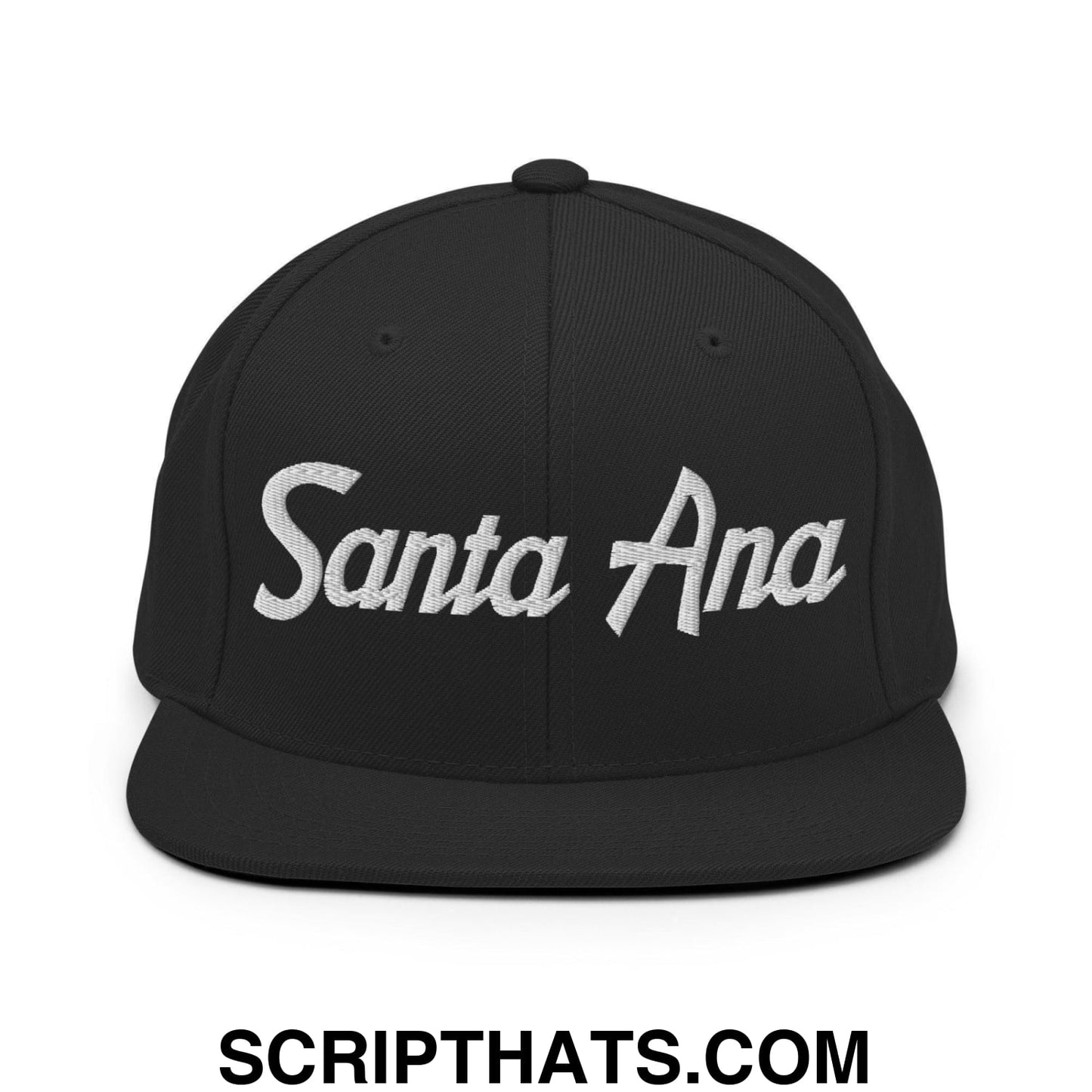 Santa Ana Script Snapback Hat Black