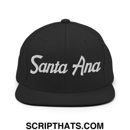Santa Ana Script Snapback Hat Black
