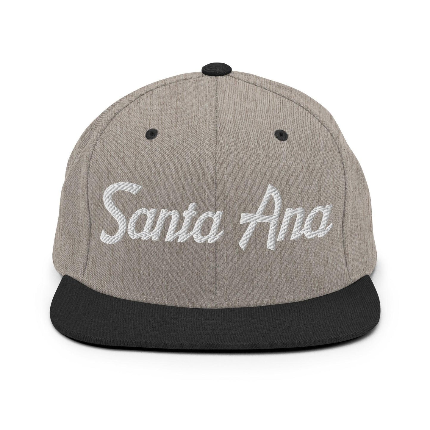 Santa Ana Script Snapback Hat Heather Black