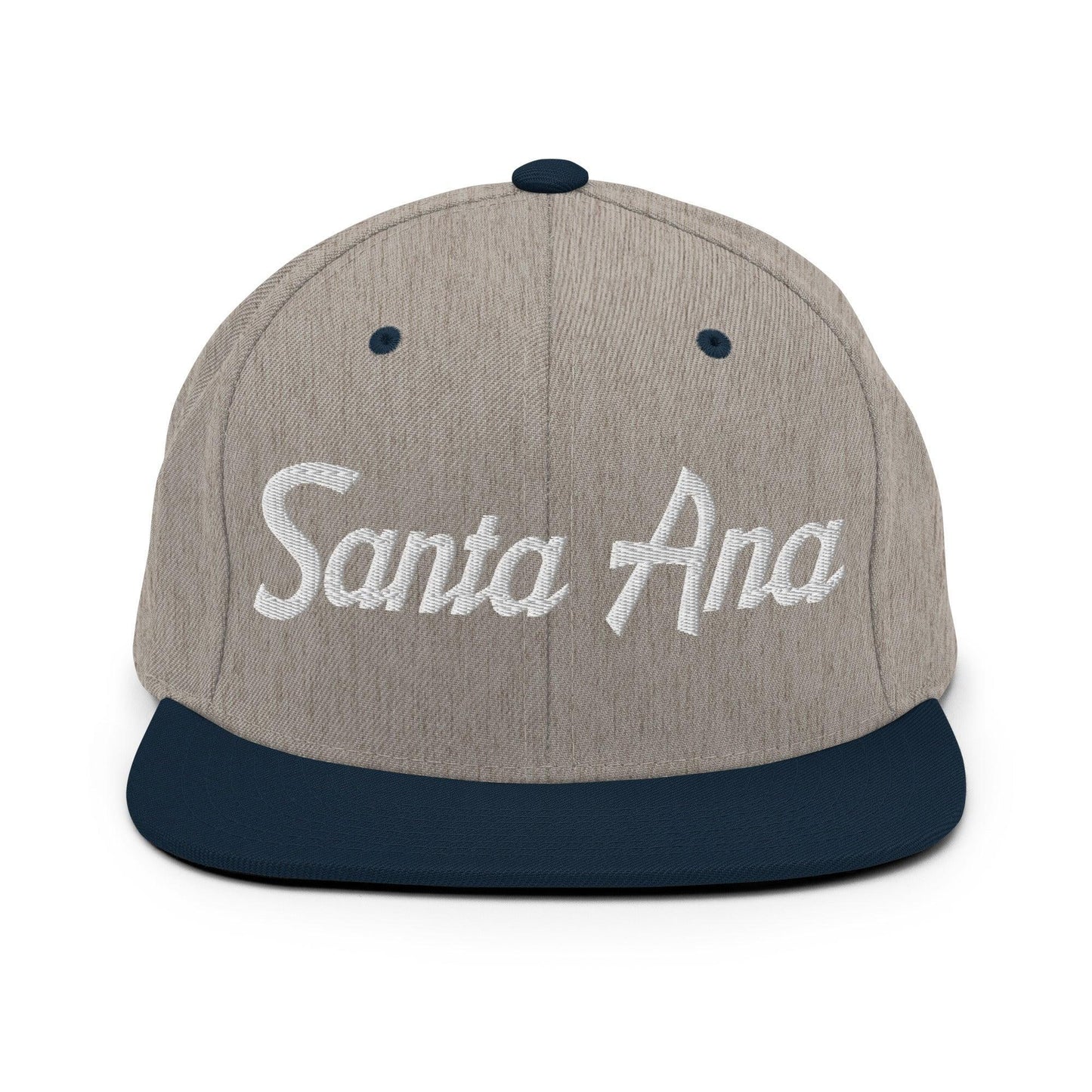 Santa Ana Script Snapback Hat Heather Grey Navy