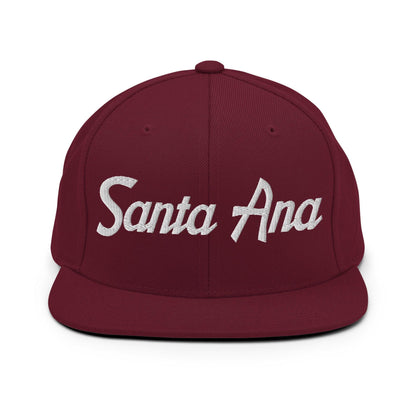 Santa Ana Script Snapback Hat Maroon
