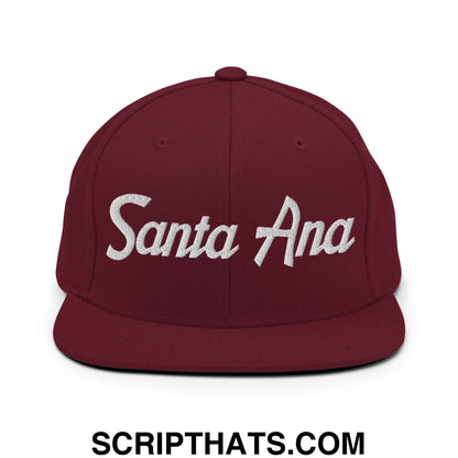 Santa Ana Script Snapback Hat Maroon
