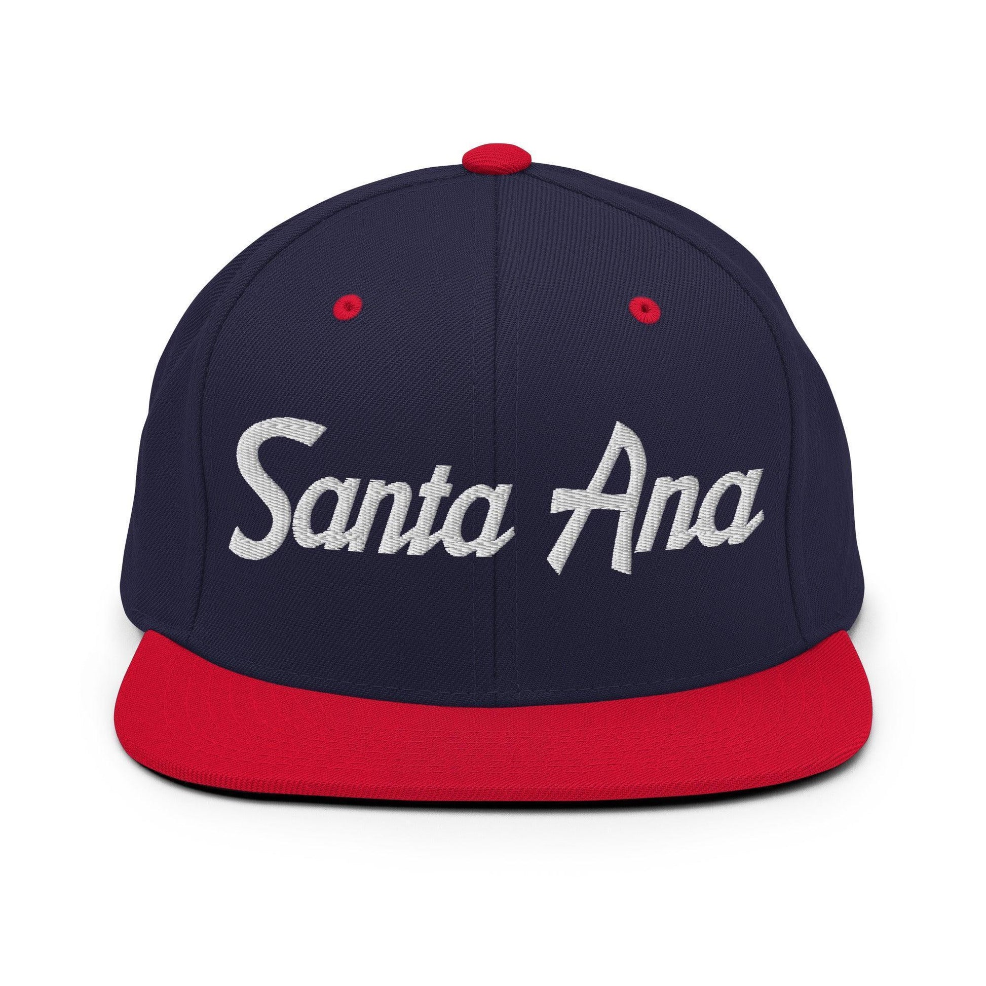 Santa Ana Script Snapback Hat Navy Red