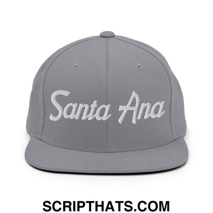 Santa Ana Script Snapback Hat Silver