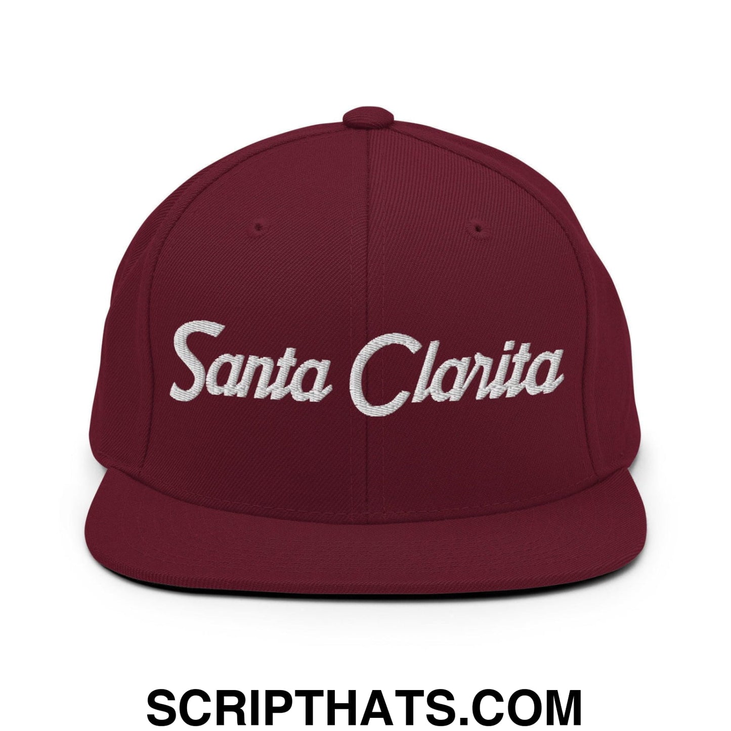Santa Clarita Script Snapback Hat Maroon